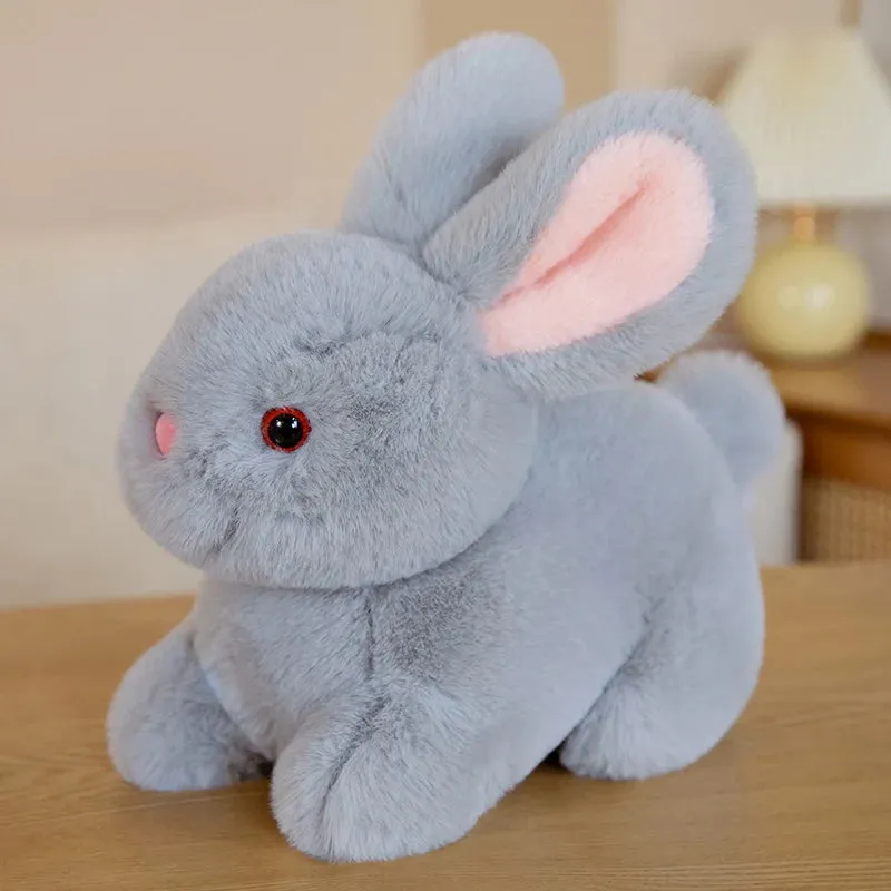 15-30cm Cartoon Doll Fluffy Rabbit Plush Toys Black Lying Rabbit Dolls Pillow and Keychain Children Kids Birthday Xmas Gifts