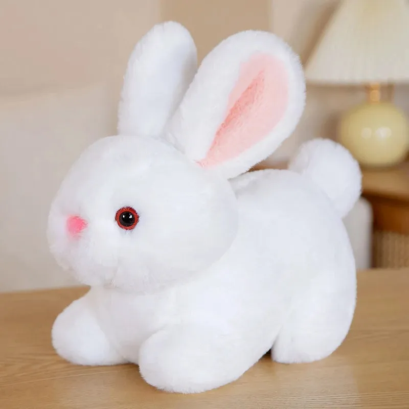 15-30cm Cartoon Doll Fluffy Rabbit Plush Toys Black Lying Rabbit Dolls Pillow and Keychain Children Kids Birthday Xmas Gifts