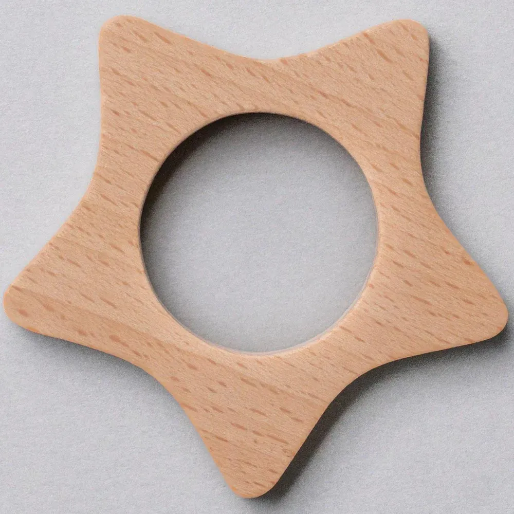 1st Step Teether Natural Wood Teether With No Sharp Edges