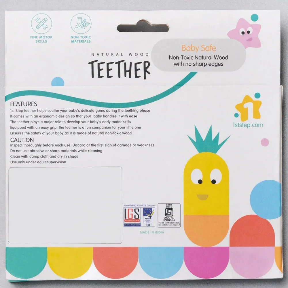 1st Step Teether Natural Wood Teether With No Sharp Edges
