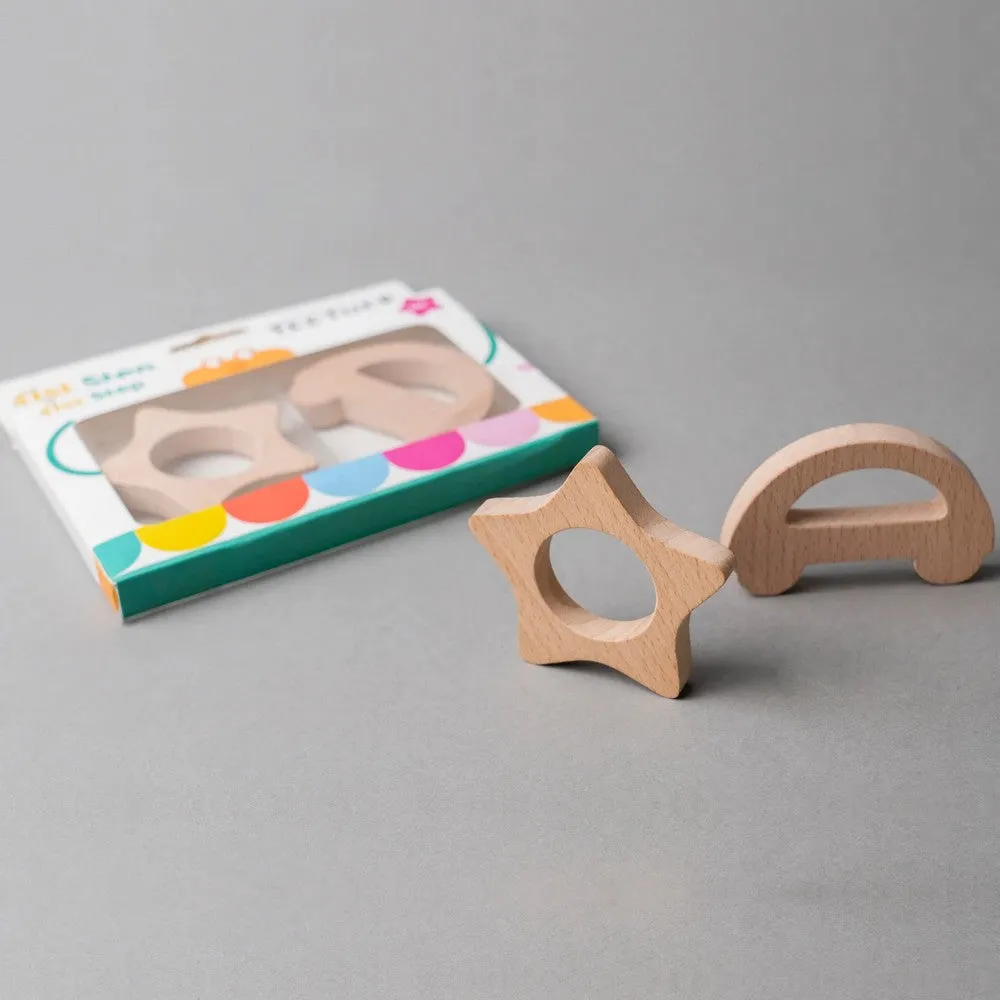 1st Step Teether Natural Wood Teether With No Sharp Edges