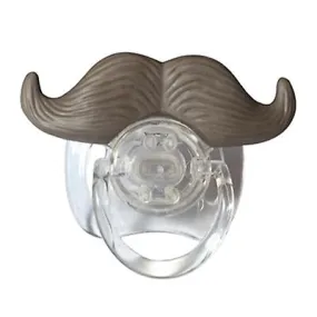 2Pcs 2# Funny Baby Beard Pacifiers Nipple, Food Grade Silicone Teethers AZ12398