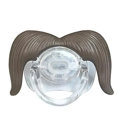 2Pcs 5# Funny Baby Beard Pacifiers Nipple, Food Grade Silicone Teethers AZ12403