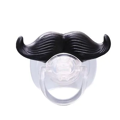 2Pcs 5# Funny Baby Beard Pacifiers Nipple, Food Grade Silicone Teethers AZ12403