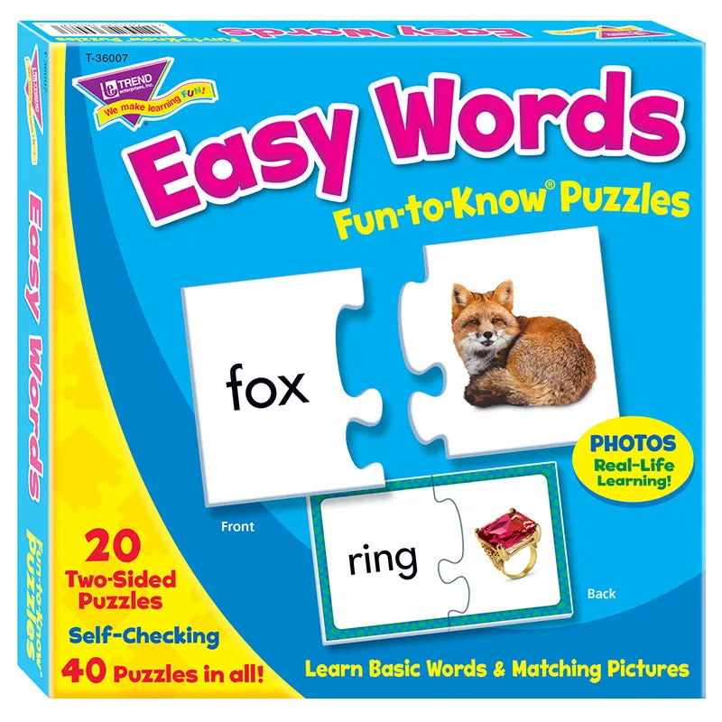 #33646 FUN-TO-KNOW PUZZLES EASY WORDS