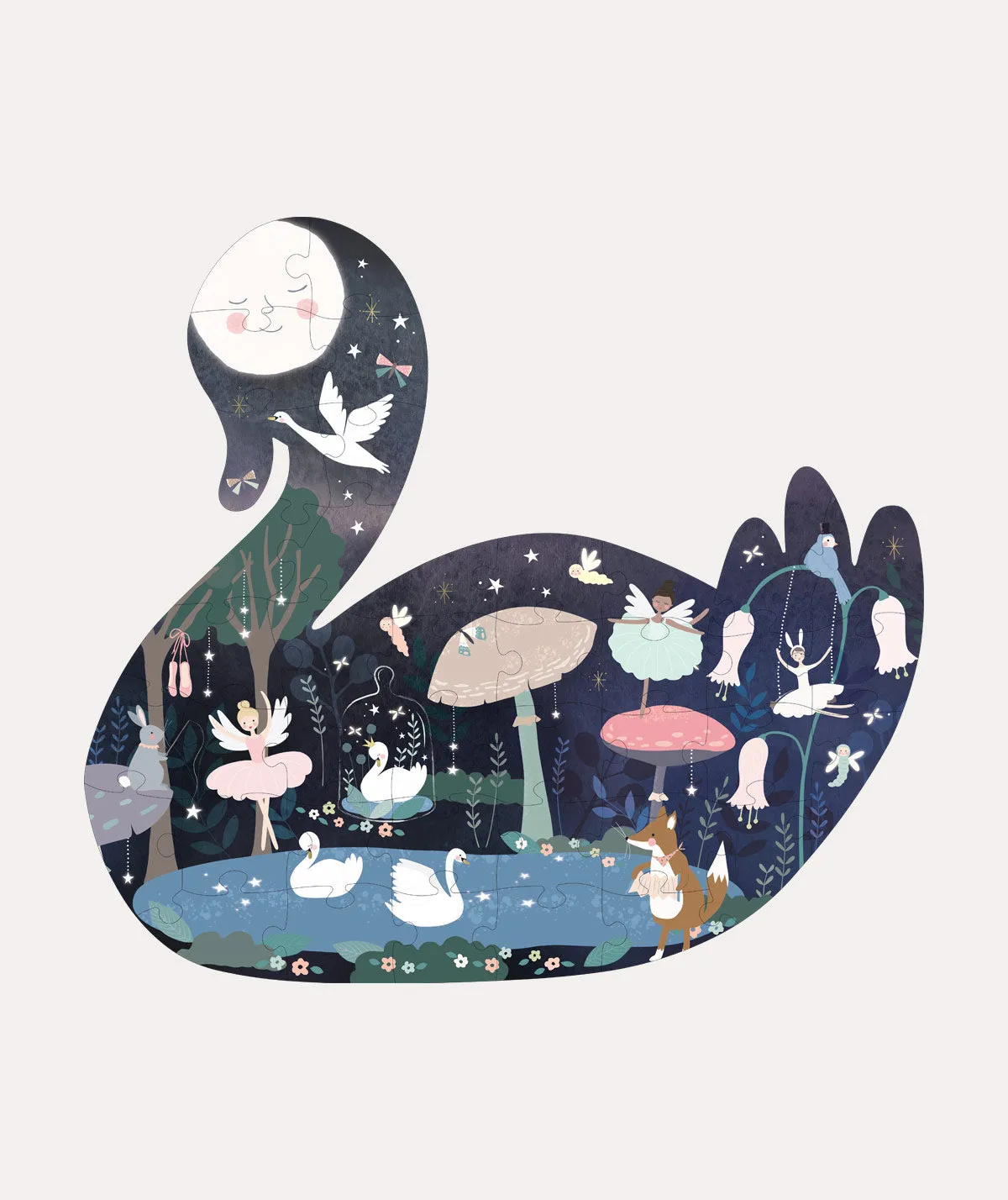 40 Piece Swan Lake shaped Jigsaw - Multi