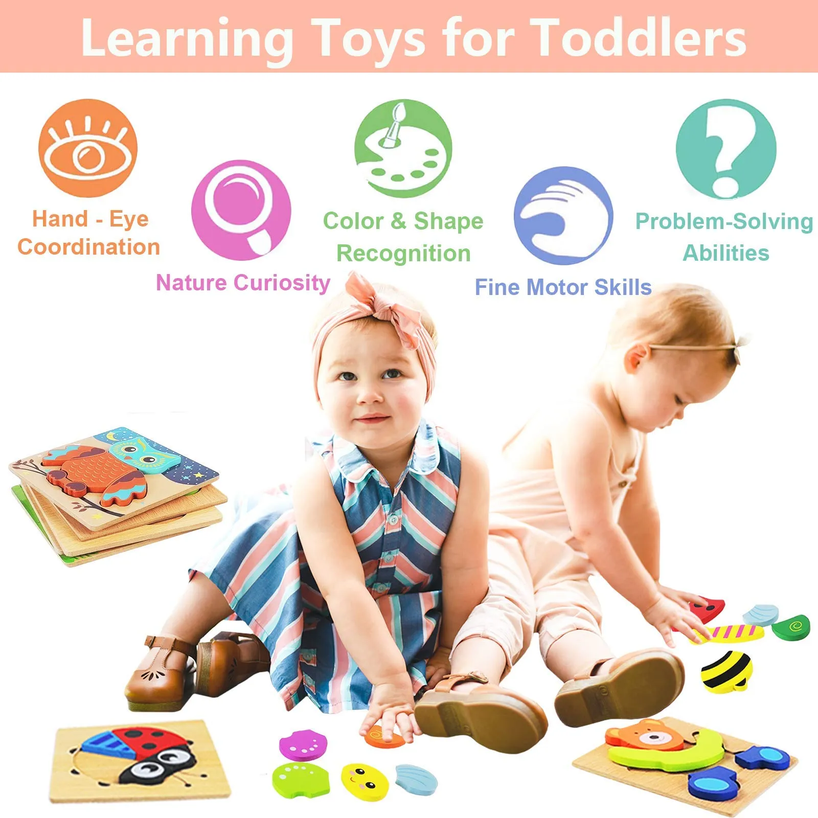 Animal Adventure Puzzles: 6-Pack Engaging Fun for Toddlers to Explore and Learn Through Play