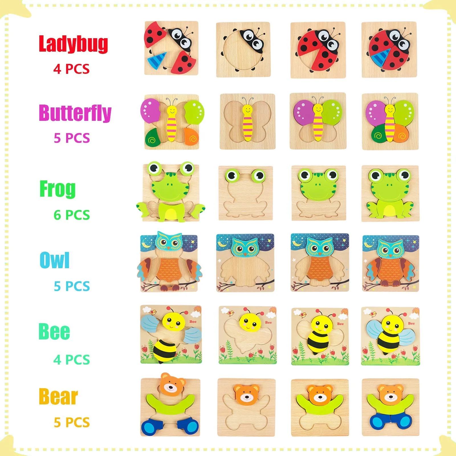Animal Adventure Puzzles: 6-Pack Engaging Fun for Toddlers to Explore and Learn Through Play