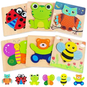 Animal Adventure Puzzles: 6-Pack Engaging Fun for Toddlers to Explore and Learn Through Play