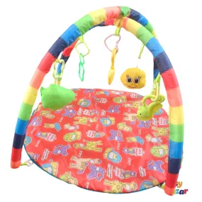 Baby Play Gym Mat With Rattles Bar Boys Girls Best Play Gym Activity(Red)