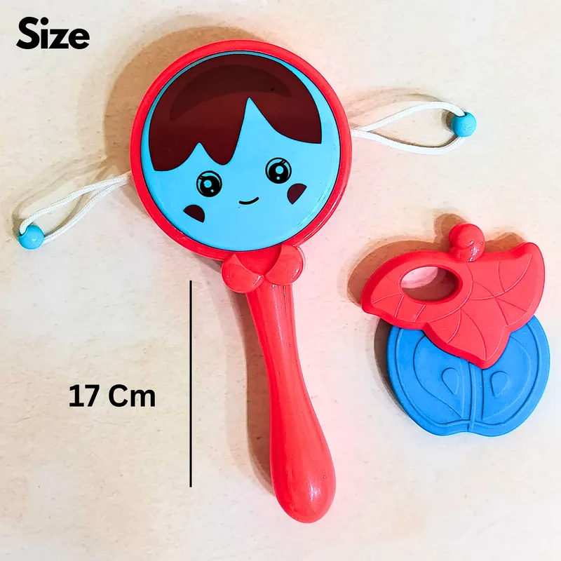 Baby Rattle with Teether | Stimulating Rattles for Infants (Random Color)