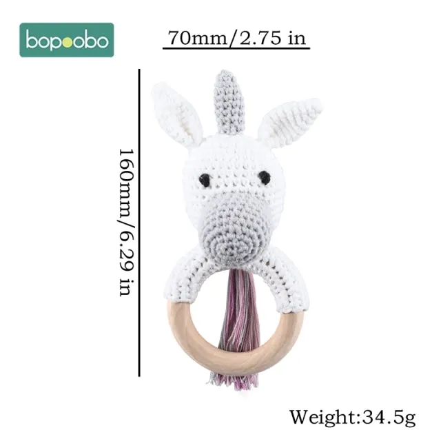 Baby Rattles Crochet Bunny Rattle Toy