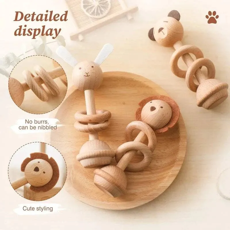 Baby Wooden Character Rattles