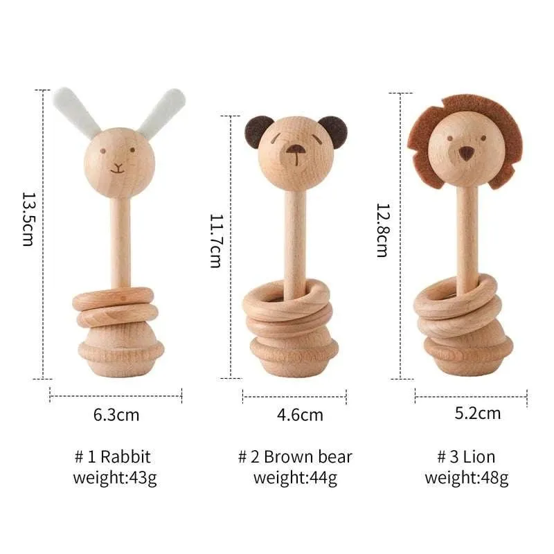 Baby Wooden Character Rattles