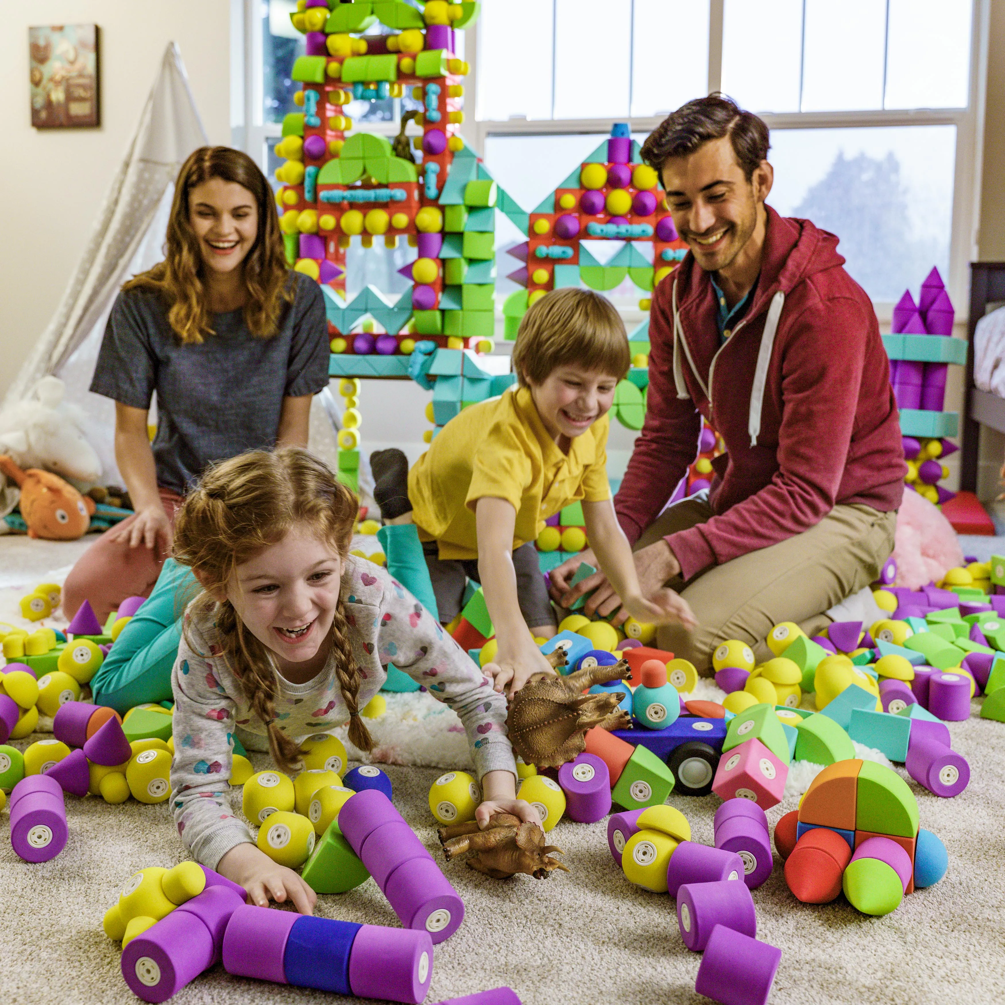 Blockaroo Magnetic Foam Blocks 50-Piece Builder Set
