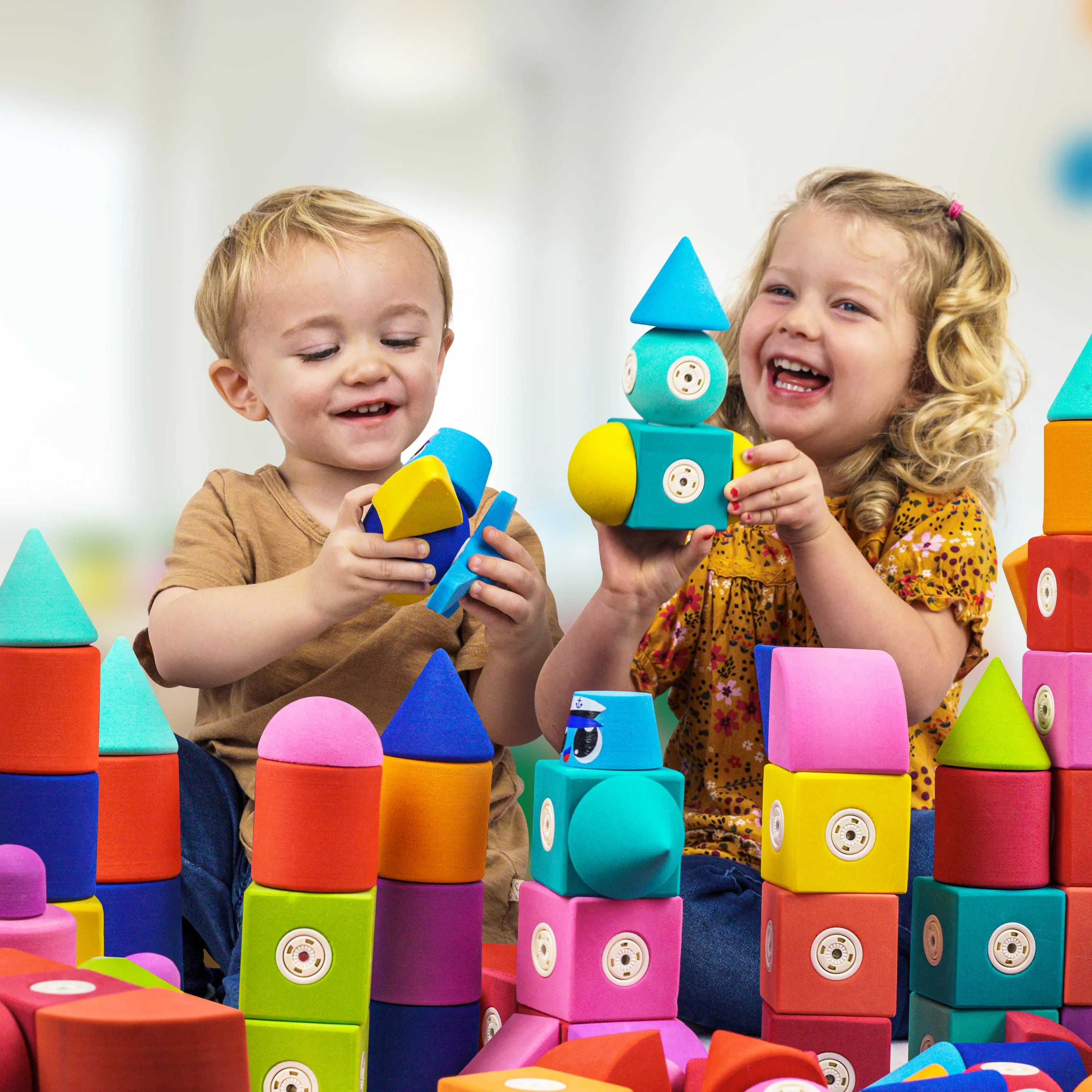 Blockaroo Magnetic Foam Blocks 50-Piece Builder Set