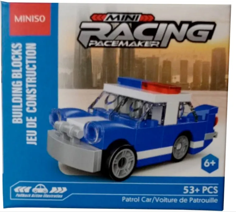 Car Model Series Pull-back Building Blocks Police Car (4 Assorted Models)