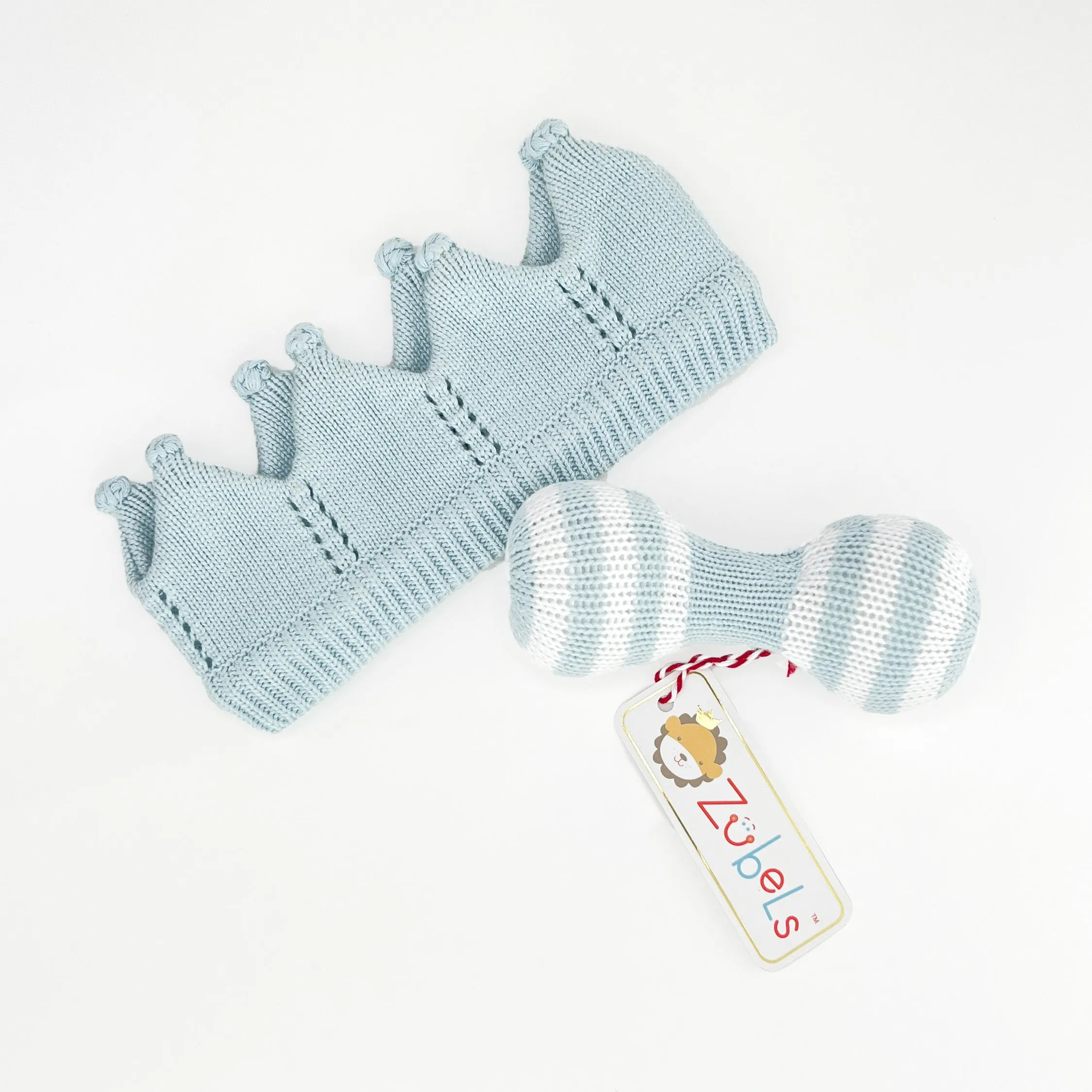 Crochet Dumbbell Rattle - Blue