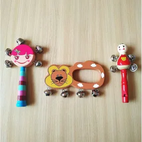Handmade Wooden Rattles for Baby - Set of 3pcs