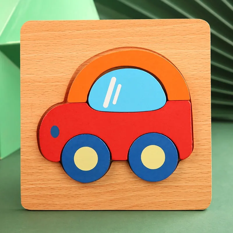 High Quality 3D Wooden Puzzles Educational Cartoon