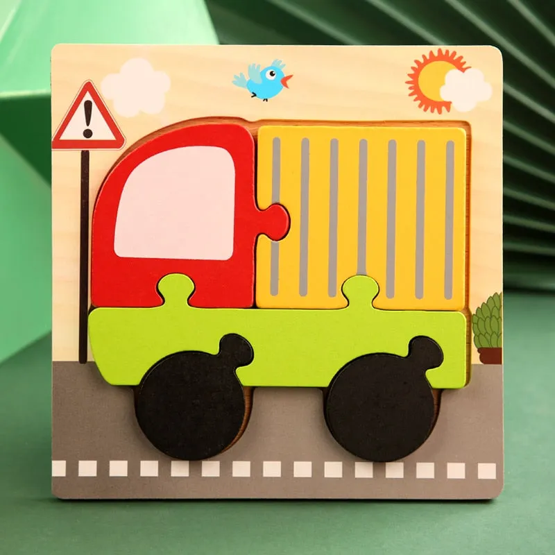 High Quality 3D Wooden Puzzles Educational Cartoon