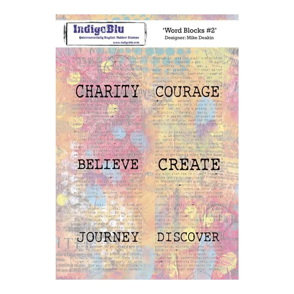 IndigoBlu Cling Mounted Stamp 8inch X5.5inch Word Blocks #2*