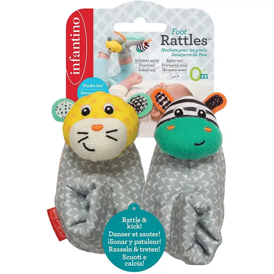 Infantino Foot Rattles (Zebra/Tiger)