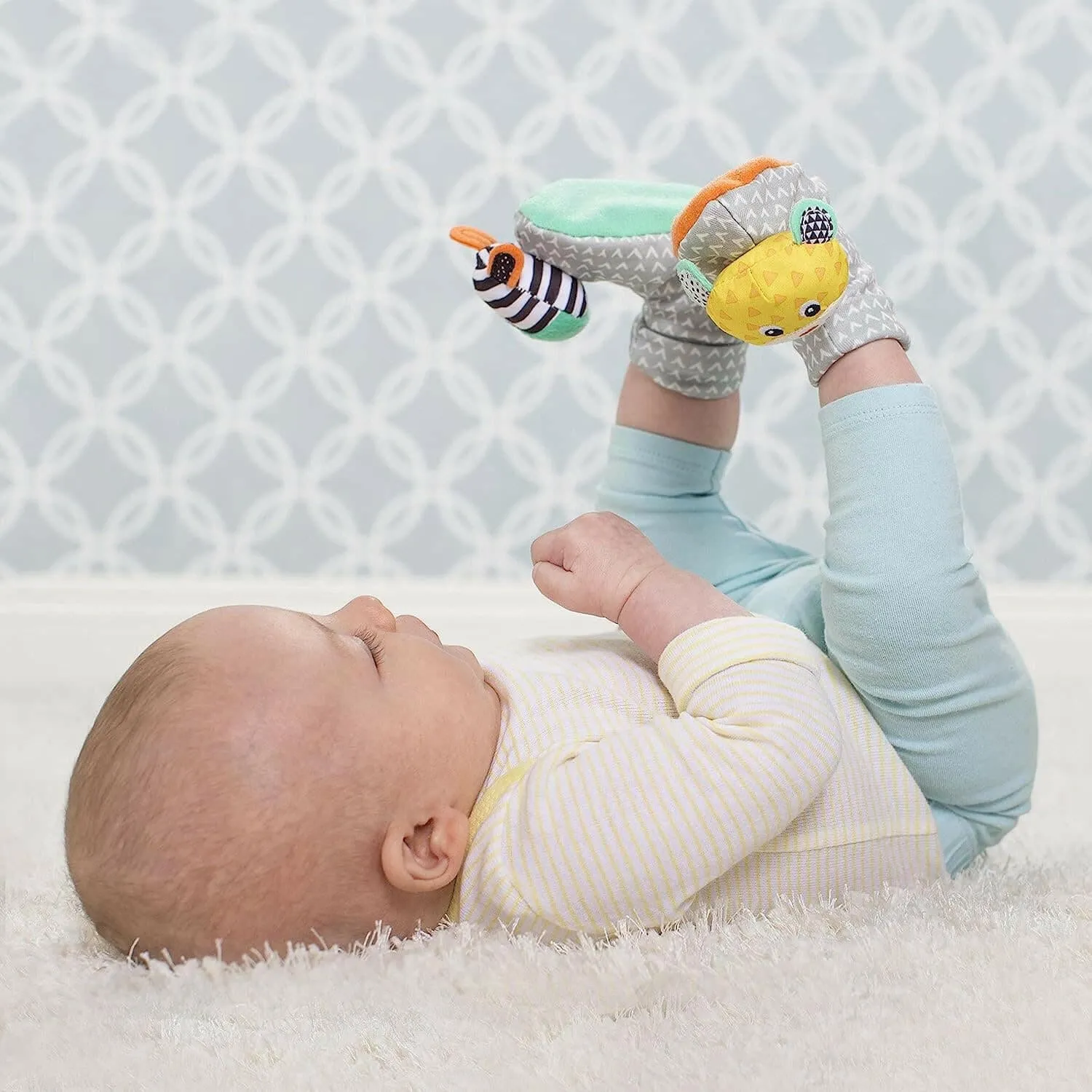 Infantino Foot Rattles - Zebra/Tiger
