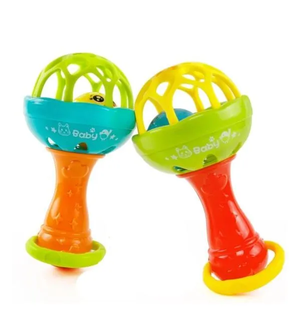 Intelligence Grasping Gums Plastic Hand Bell Rattle