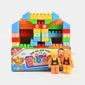 KIDS EDUCATIONAL BUILDING BLOCKS SET | 58PCS