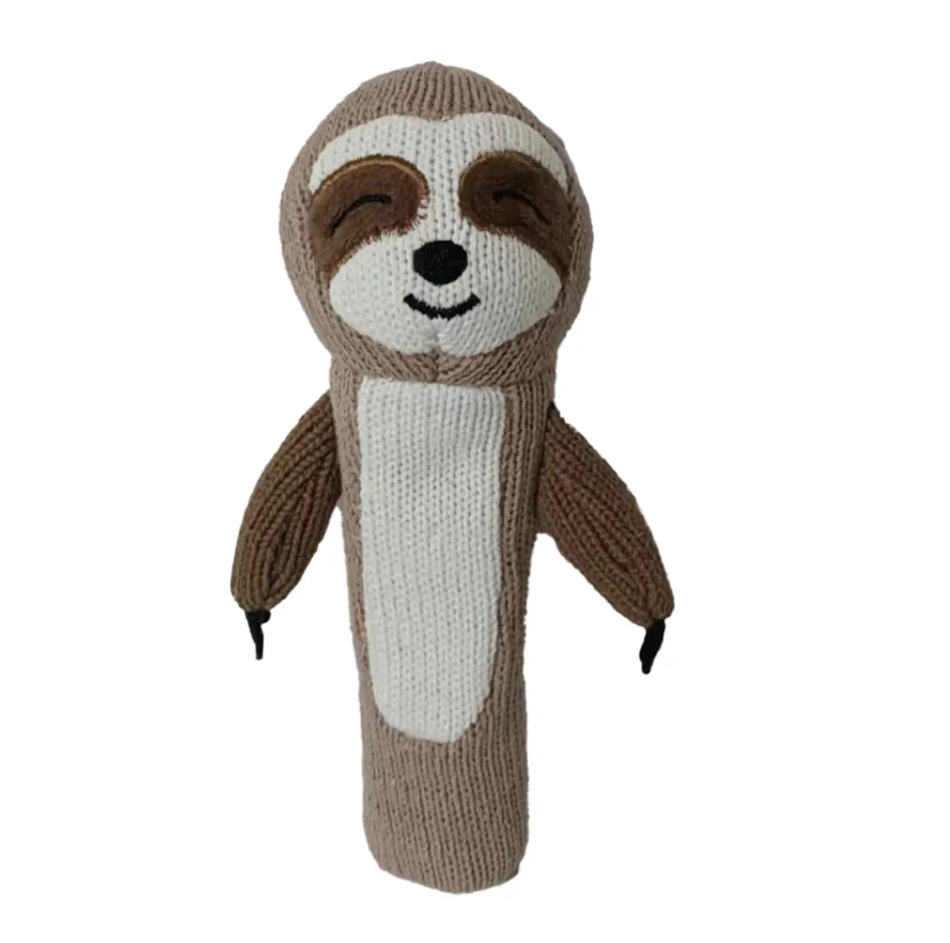 Knitted Hand Rattle - Sloth