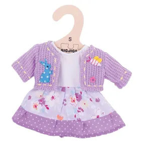 Lilac Dress and cardigan - for 34cm Doll