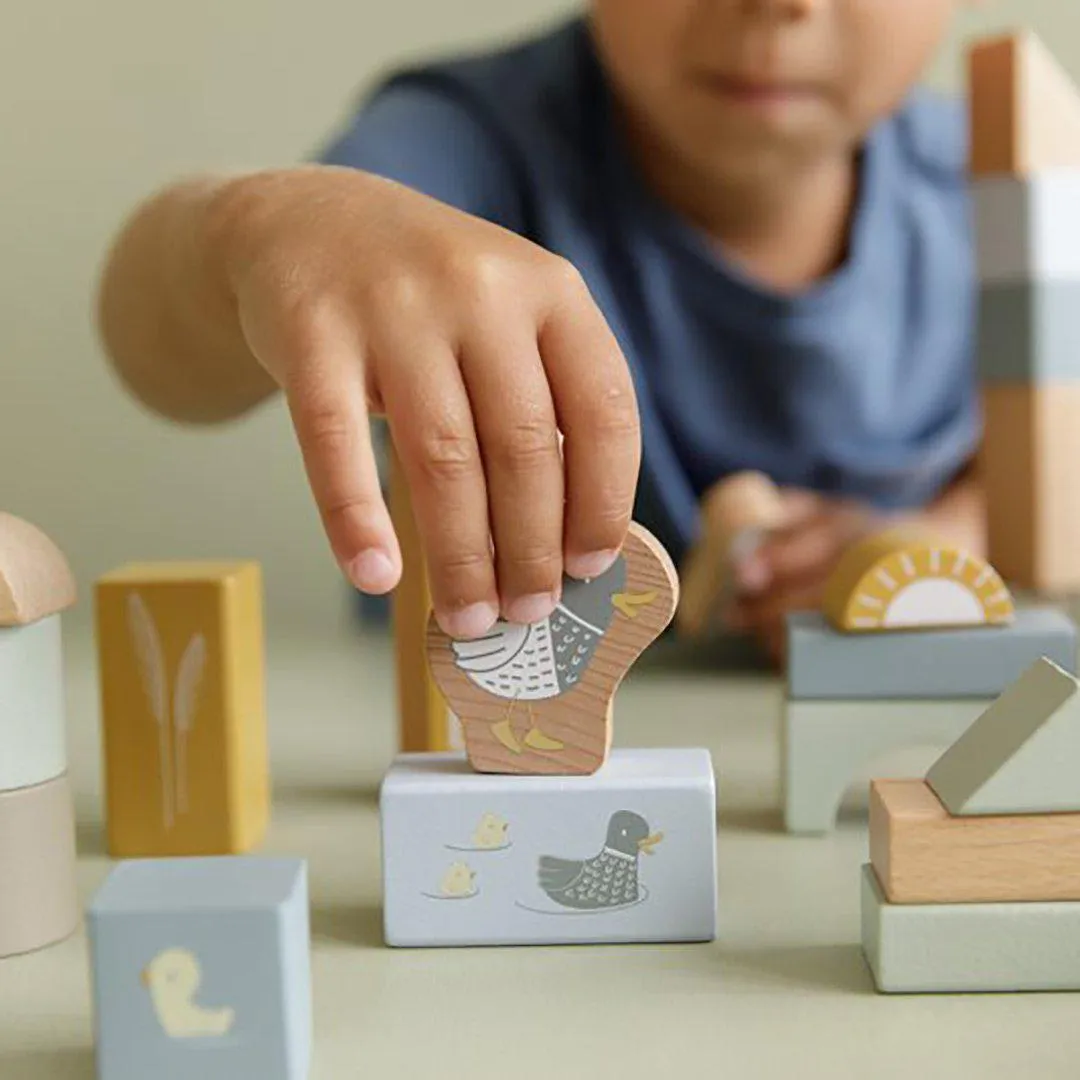 Little Dutch Wooden Building Blocks - Blue