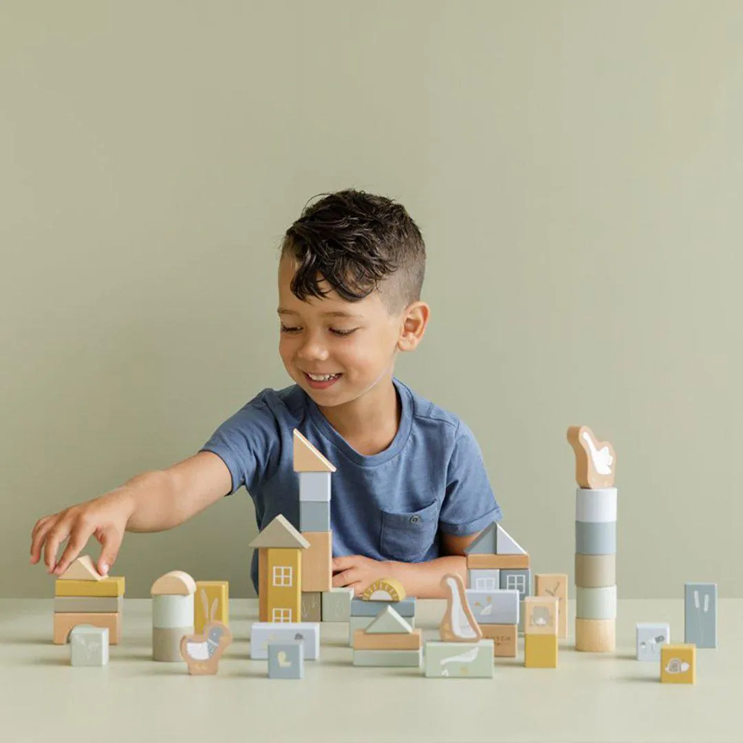 Little Dutch Wooden Building Blocks - Blue