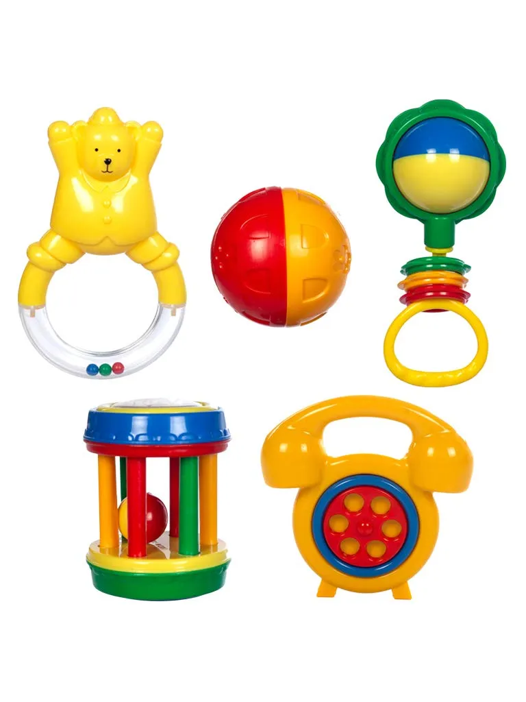 Mee Mee BPA Free Baby Rattles Set, Rattle Gift Set, Made of Food Grade Plastic, Grab Rattles and Soothing Teethers for Babies & Infants, Early Age Toys for Kids, Girls & Boys (Pack of 5, Multicolor)