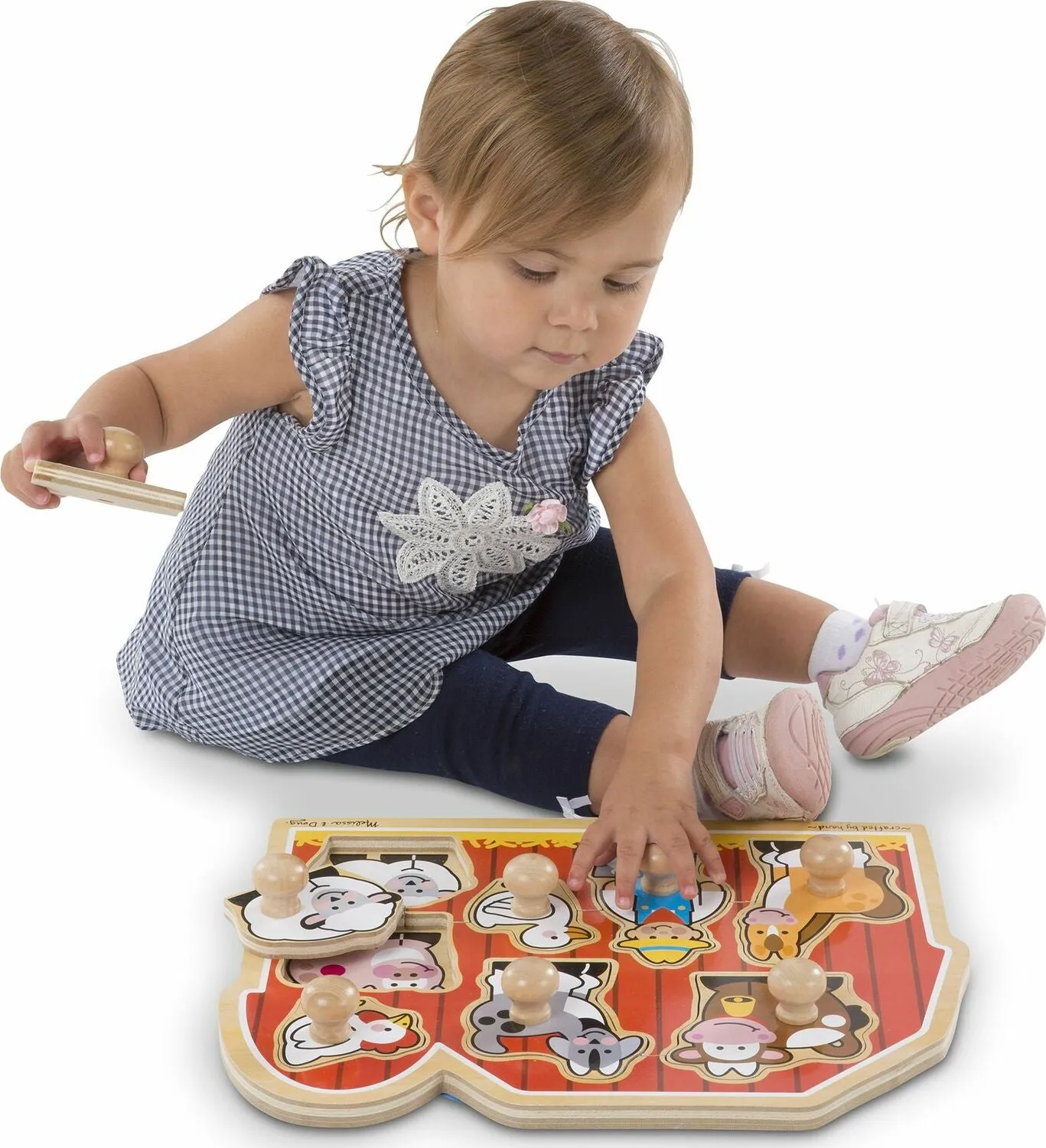 Melissa & Doug Kids Jumbo Knob Puzzle 8 Pc Wooden Farm Friends Ages 1  Item # 3391