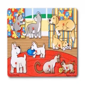 Melissa and Doug Pets Wooden Peg Puzzle Ages 2  000772018722 8 Pcs