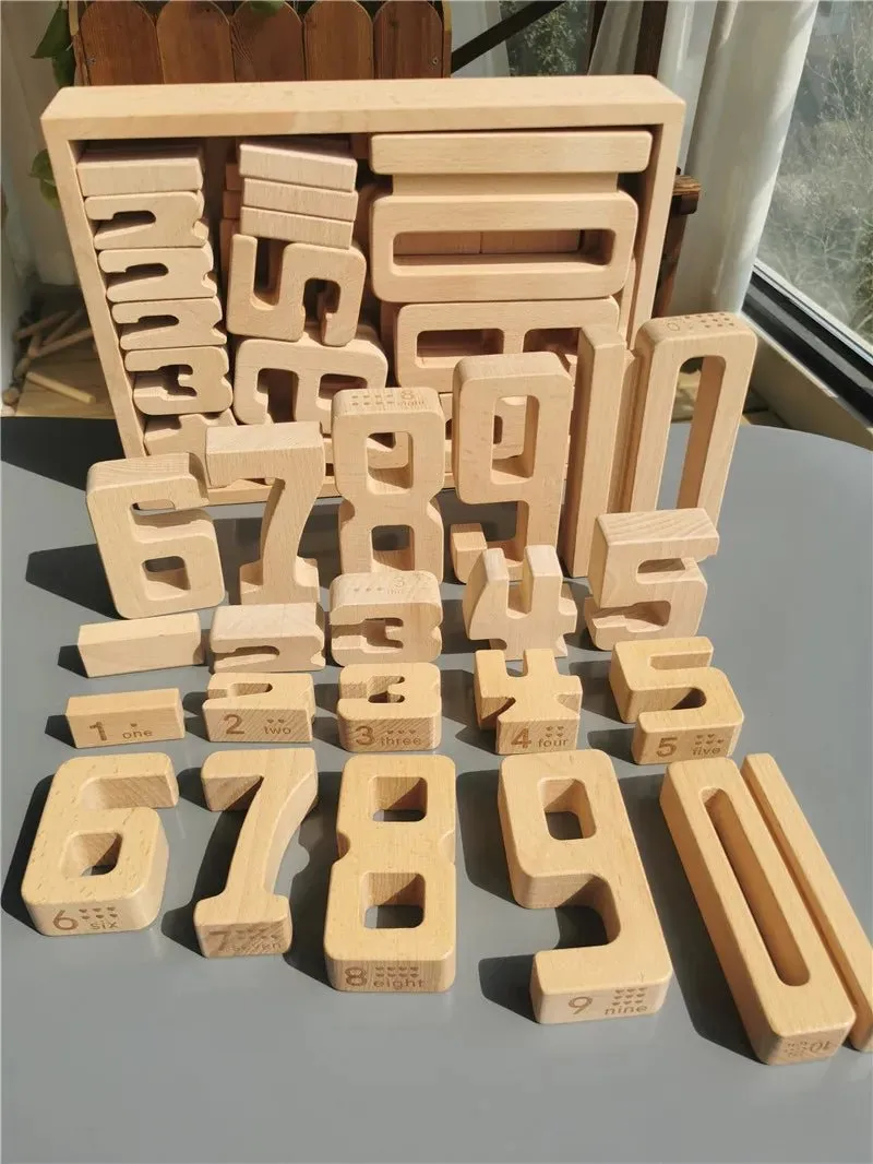 Montessori Math: Wooden Building Stacking Digital Blocks