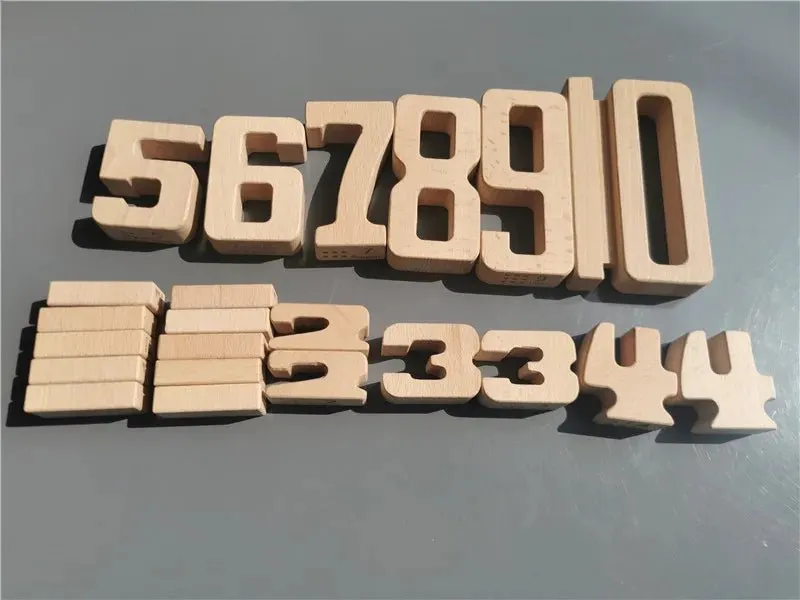 Montessori Math: Wooden Building Stacking Digital Blocks