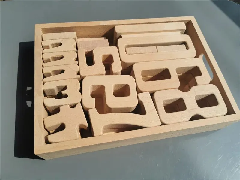 Montessori Math: Wooden Building Stacking Digital Blocks