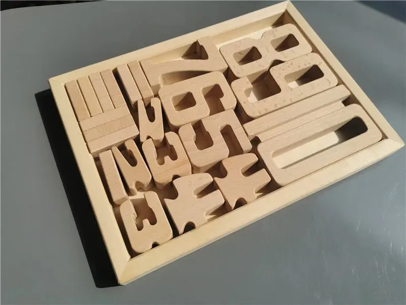 Montessori Math: Wooden Building Stacking Digital Blocks