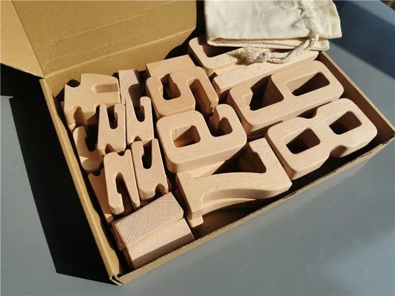 Montessori Math: Wooden Building Stacking Digital Blocks