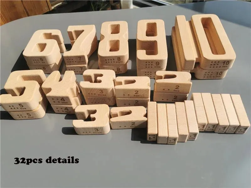 Montessori Math: Wooden Building Stacking Digital Blocks
