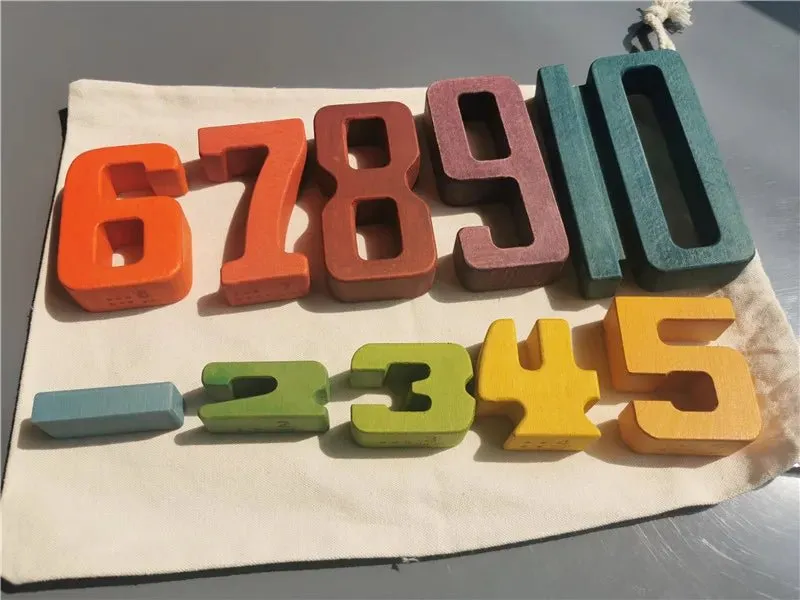 Montessori Math: Wooden Building Stacking Digital Blocks