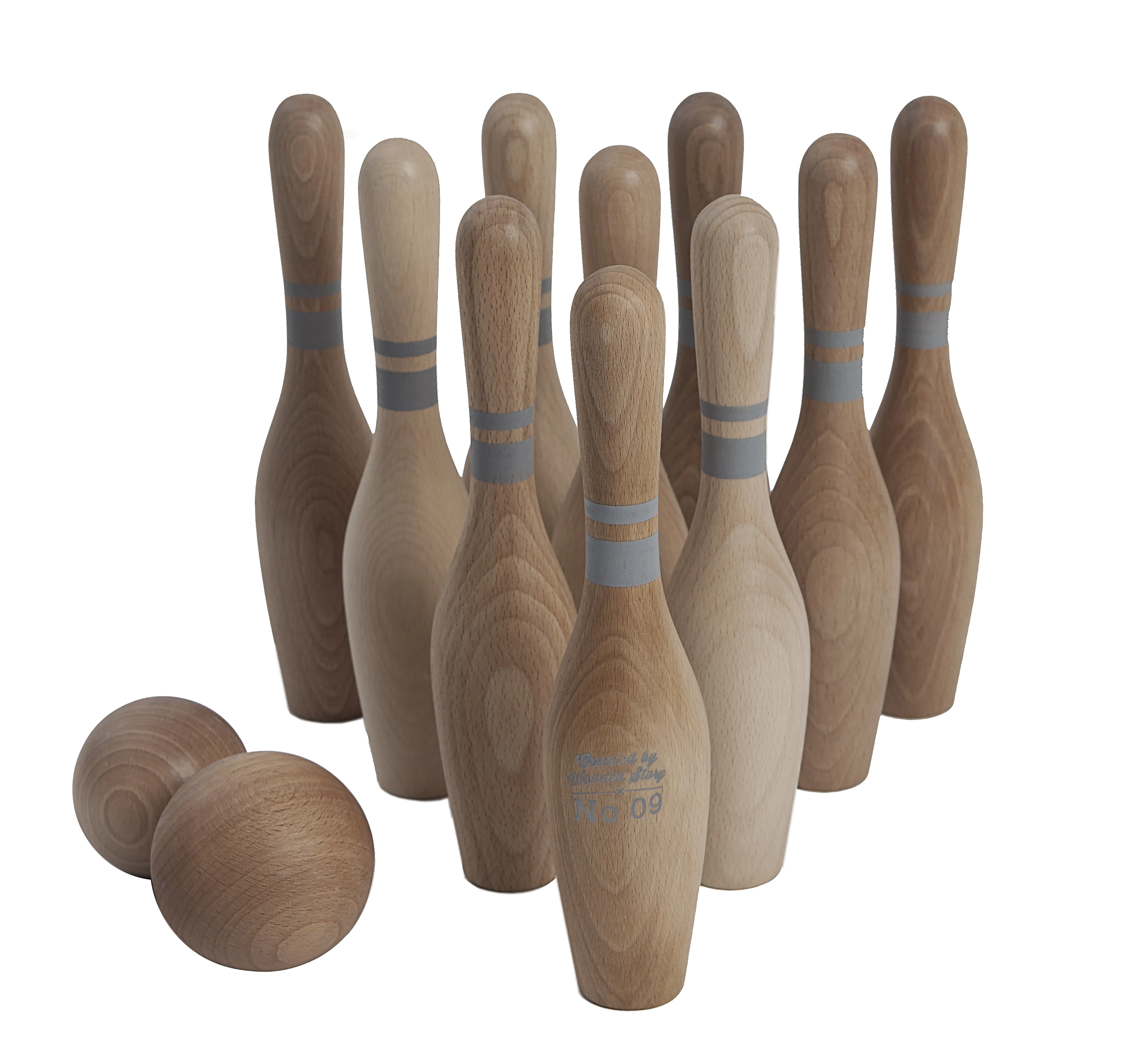 Natural Bowling Set 10 pcs