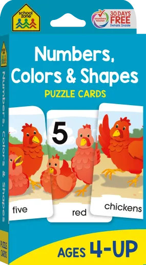Numbers, Colors & Shapes Puzzle Cards