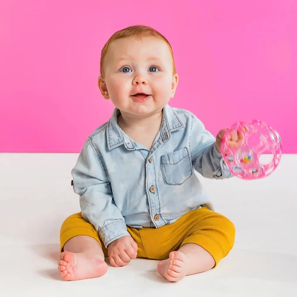 Oball 4 inch Rattle Ball - Pink