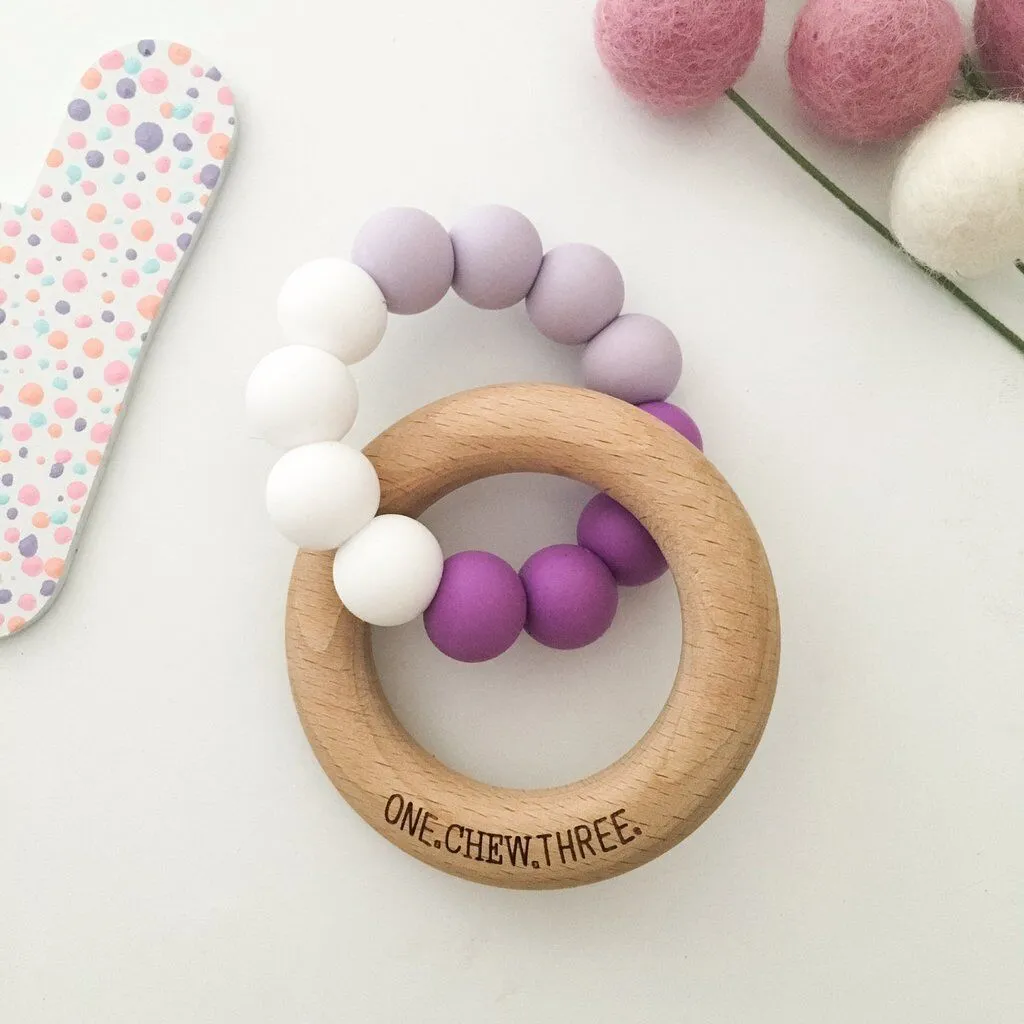 One.Chew.Three - Duo Teether - Purple Ombre