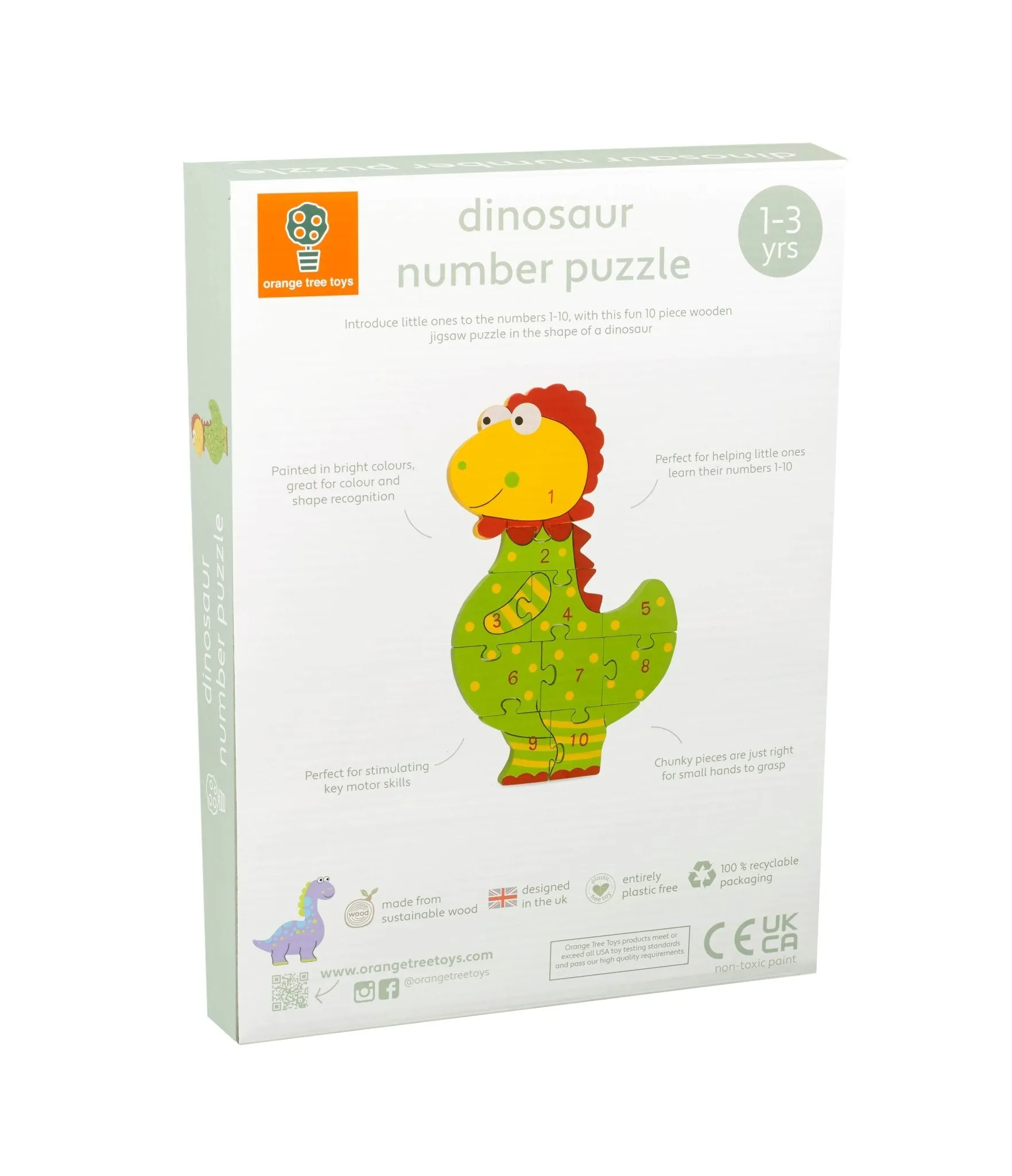 Orange Tree Wooden Dinosaur Number Puzzle