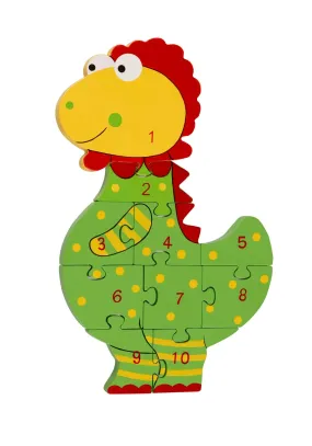 Orange Tree Wooden Dinosaur Number Puzzle